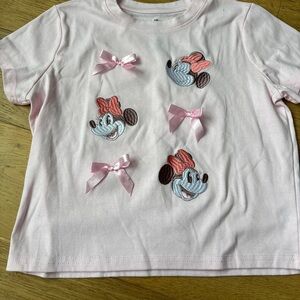 Disney minnie mouse embroidered bow shirt womens XL
